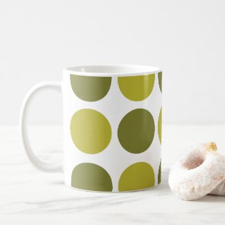 Green Polka Dots Coffee Mug