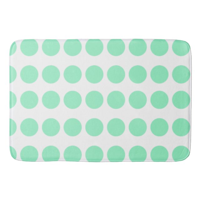 Green Polka Dots Design Bath Mat (Front)