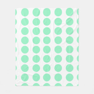 Green Polka Dots Design Fleece Blanket