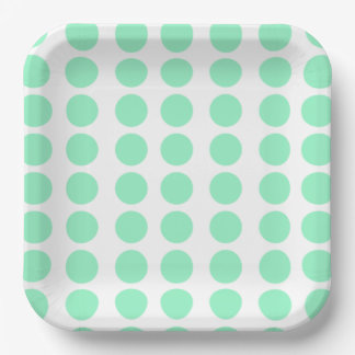 Green Polka Dots Design Paper Plates
