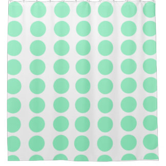 Green Polka Dots Design Shower Curtain