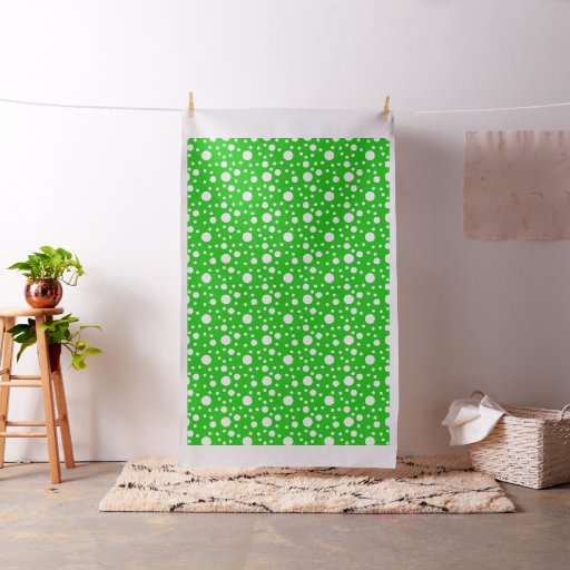 Green Polka Dots Fabric