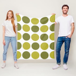 Green Polka Dots  Fleece Blanket