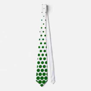 Green Polka Dots Modern White Tie