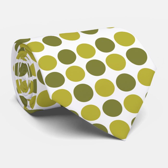 Green Polka Dots  Neck Tie (Rolled)