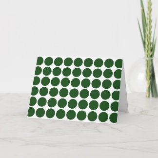 Green Polka Dots on White Holiday Card