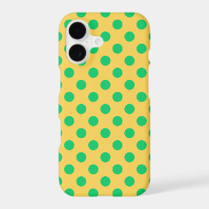 Green polka dots on yellow iPhone 17 case