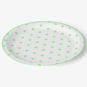 Green Polka Dots Paper Plates