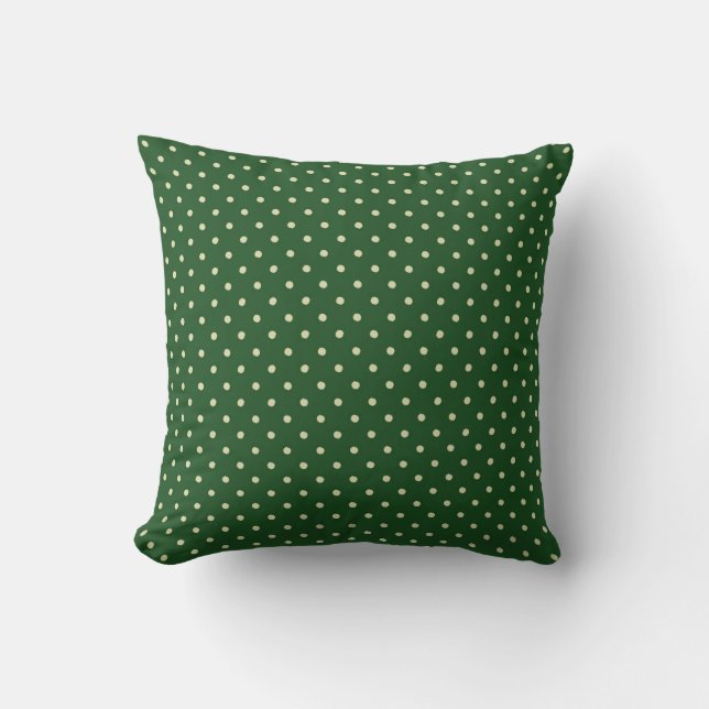 Green Polka Dots Pattern Holiday Pillow (Front)