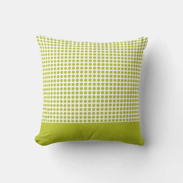 Green Polka Dots Pattern Throw Pillow (Front)