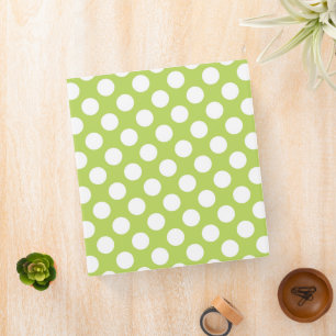 Green Polka Dots, Polka Dot Pattern, Dots, Dotted 3 Ring Binder