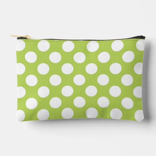 Green Polka Dots Polka Dot Pattern Dots Dotted Accessory Pouch