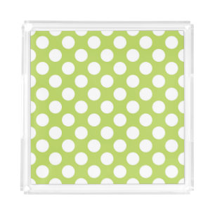 Green Polka Dots, Polka Dot Pattern, Dots, Dotted Acrylic Tray