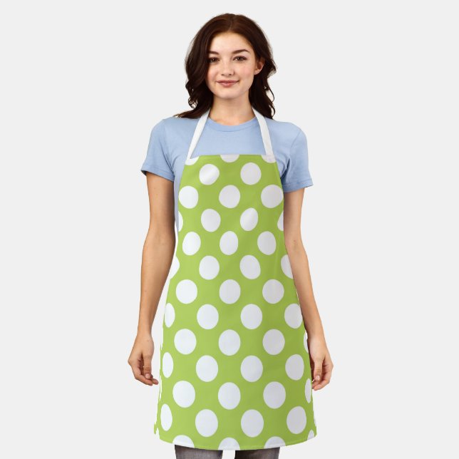Green Polka Dots, Polka Dot Pattern, Dots, Dotted Apron (Worn)