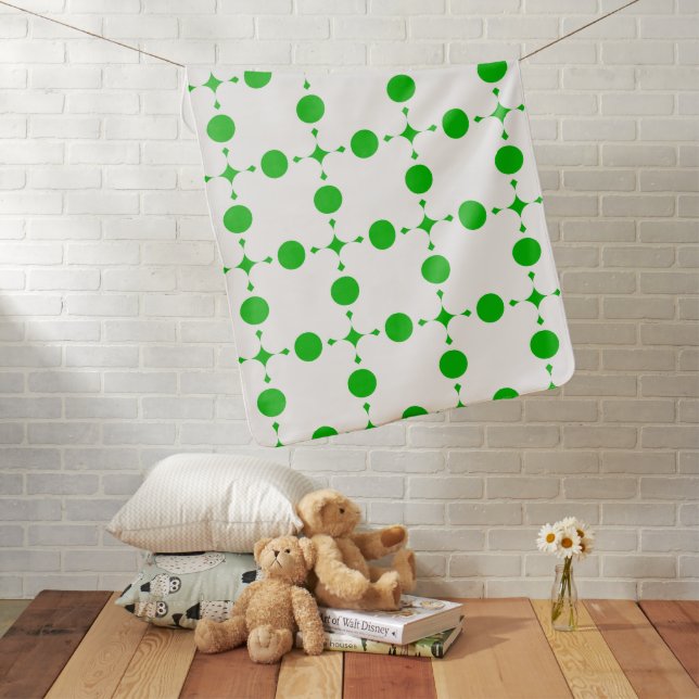 Green Polka Dots, Polka Dot Pattern, Dots, Dotted Baby Blanket (In Situ)
