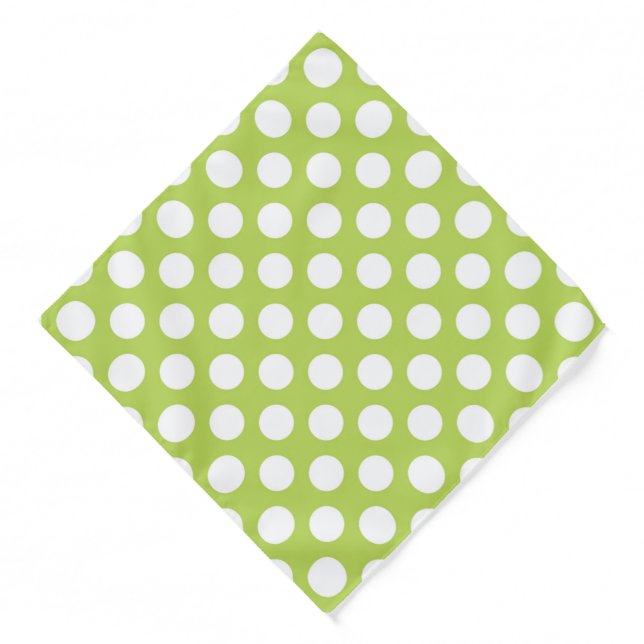 Green Polka Dots, Polka Dot Pattern, Dots, Dotted Bandana (Front)