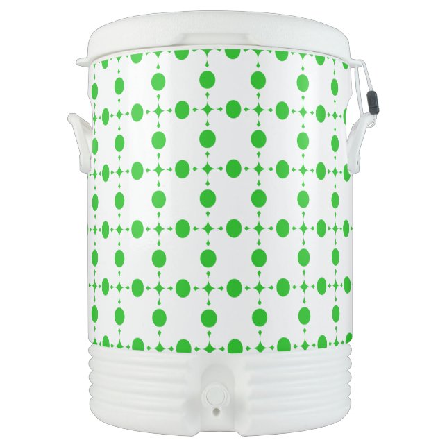 Green Polka Dots, Polka Dot Pattern, Dots, Dotted Beverage Cooler (Front)