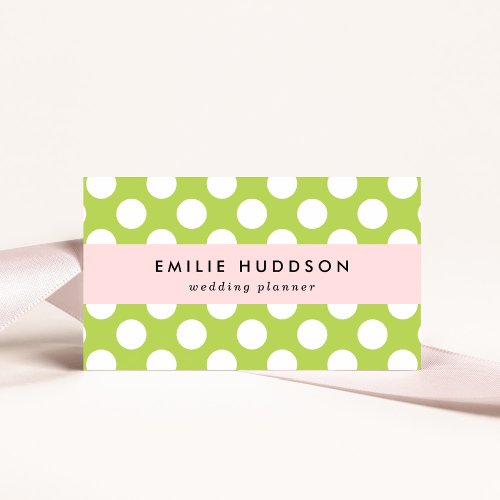 Green Polka Dots Polka Dot Pattern Dots Dotted Business Card