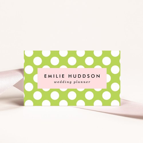 Green Polka Dots Polka Dot Pattern Dots Dotted Business Card