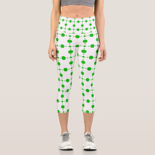 Green Polka Dots, Polka Dot Pattern, Dots, Dotted Capri Leggings