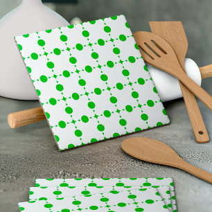 Green Polka Dots, Polka Dot Pattern, Dots, Dotted Ceramic Tile