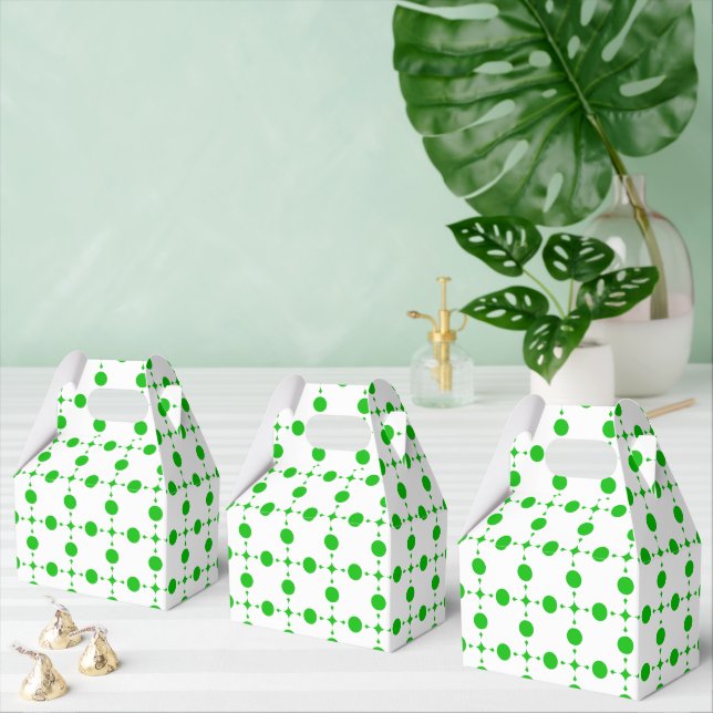 Green Polka Dots, Polka Dot Pattern, Dots, Dotted Favor Boxes (Multiple)
