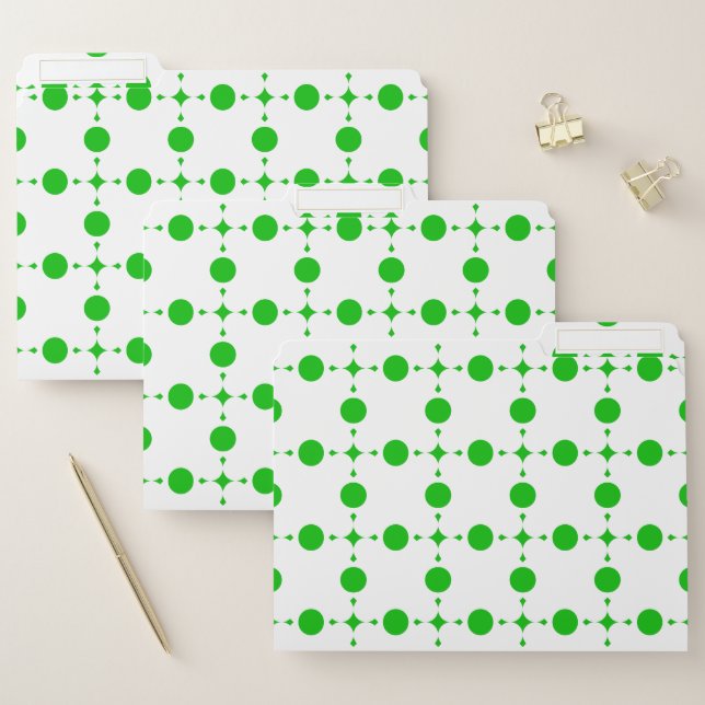 Green Polka Dots, Polka Dot Pattern, Dots, Dotted File Folder (Set)