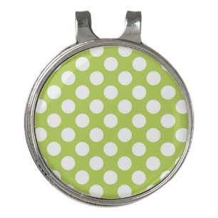 Green Polka Dots, Polka Dot Pattern, Dots, Dotted Golf Hat Clip