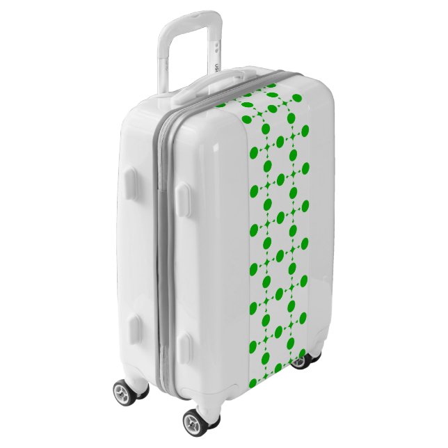 Green Polka Dots, Polka Dot Pattern, Dots, Dotted Luggage (Rotated Left)
