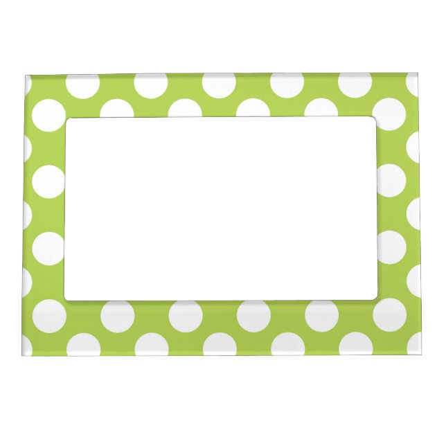 Green Polka Dots, Polka Dot Pattern, Dots, Dotted Magnetic Frame (Front)