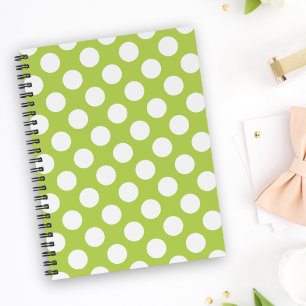 Green Polka Dots, Polka Dot Pattern, Dots, Dotted Notebook