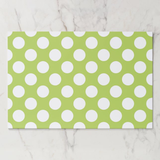 Green Polka Dots, Polka Dot Pattern, Dots, Dotted Paper Pad (Front)
