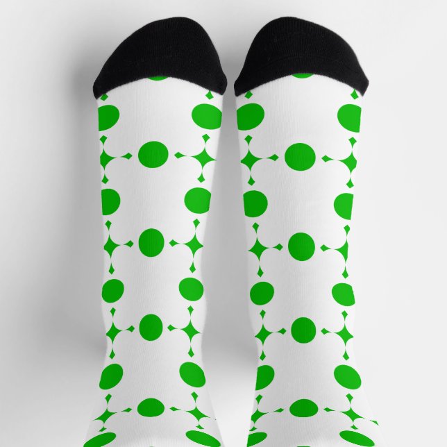 Green Polka Dots, Polka Dot Pattern, Dots, Dotted Socks (Top)