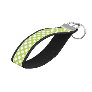 Green Polka Dots, Polka Dot Pattern, Dots, Dotted Wrist Keychain