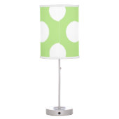 Green Polka Dots, Polka Dot Pattern, Monogram Table Lamp (Back)
