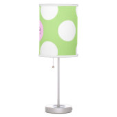 Green Polka Dots, Polka Dot Pattern, Monogram Table Lamp (Right)