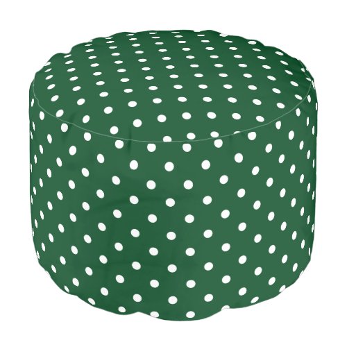 Green Polka Dots Round Pouf