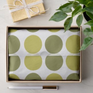 Green Polka Dots  Tissue Paper