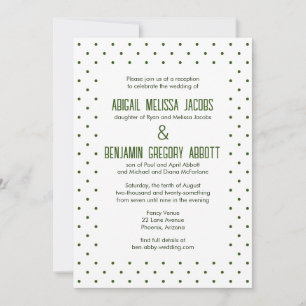 Green Polka Dots with 2 Sets Groom's Parents Invitation