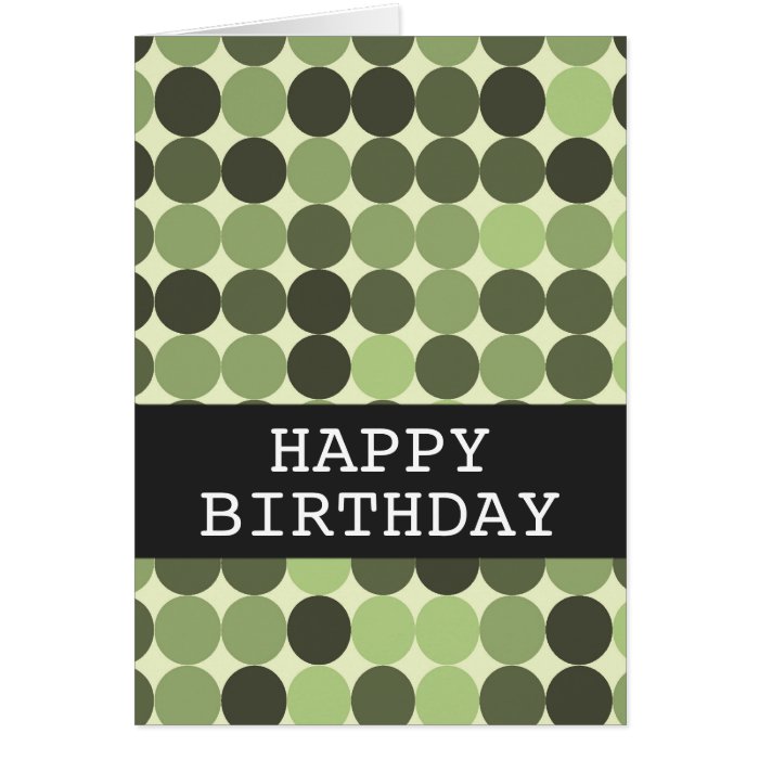 Green  Polka Happy Birthday Background Card