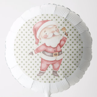 Green Polkadot Santa Balloon