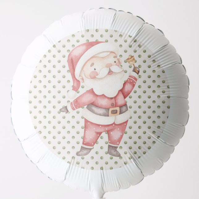 Green Polkadot Santa Balloon (Front)