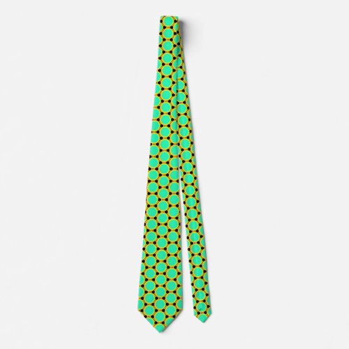 Green Polygon Pattern Neck Tie