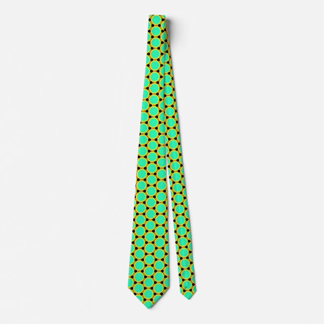Green Polygon Pattern Neck Tie (Front)