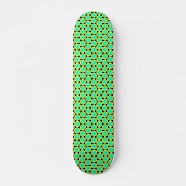 Green Polygon Pattern Skateboard Deck (Front)