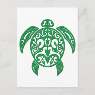 Green Polynesian Sea Turtle Postcard