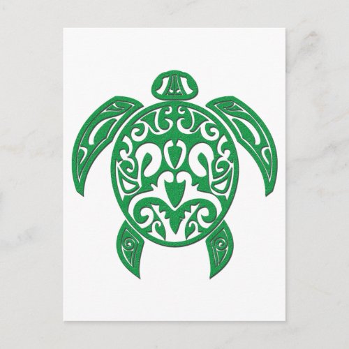Green Polynesian Sea Turtle Postcard