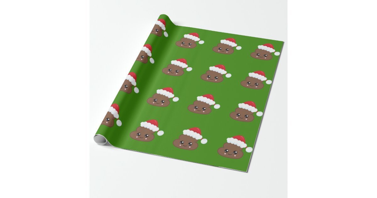 Green Poo Emoji Christmas Wrapping Paper | Zazzle.com