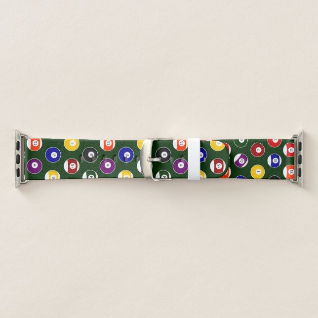 Green Pool Ball Billiards Pattern Apple Watch Band (Band)