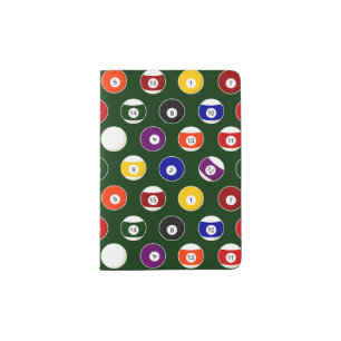 Green Pool Ball Billiards Pattern Passport Holder